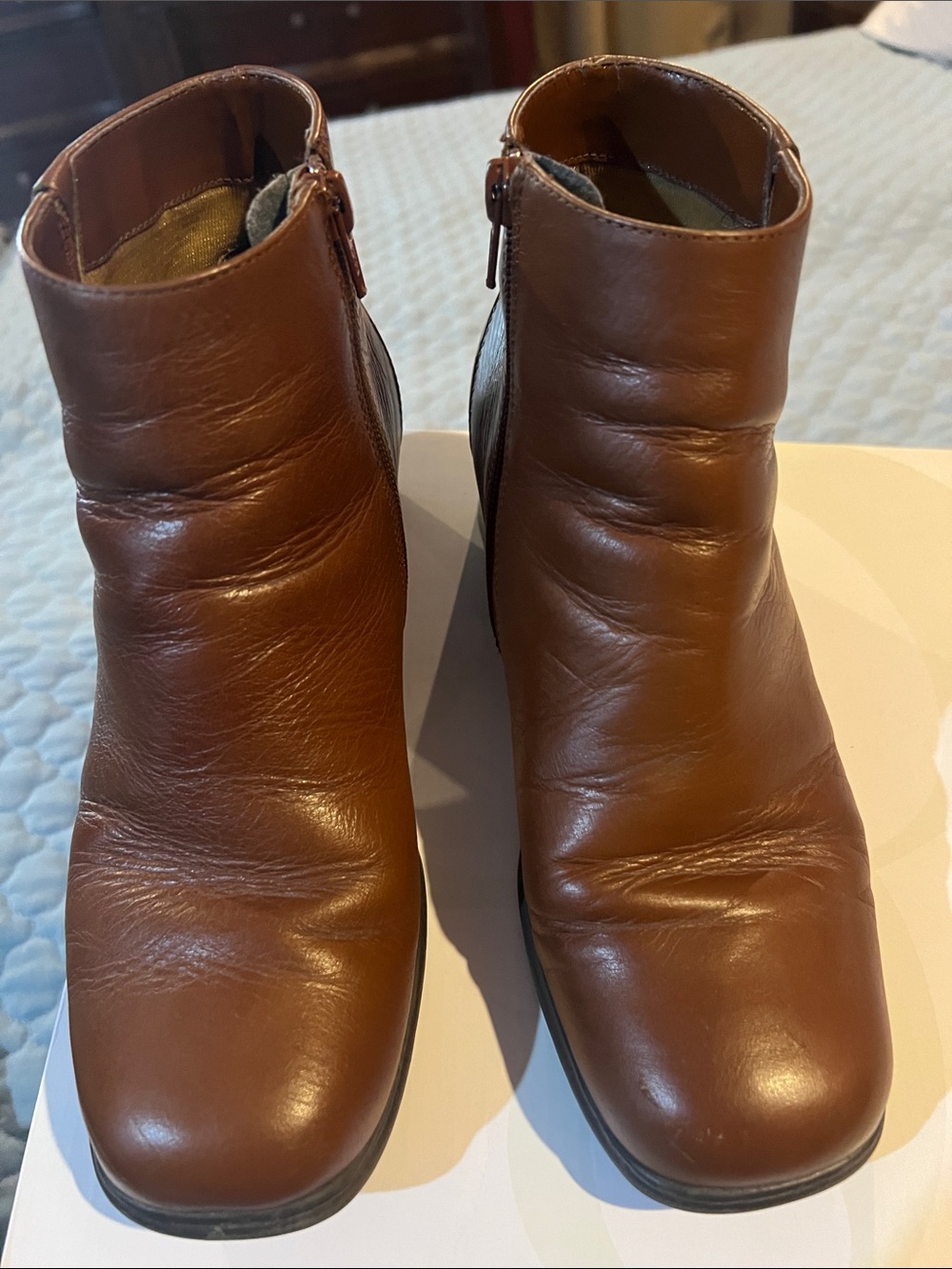 Aj Valenci Brown Leather Ankle Booties